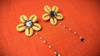 DIY Cowrie shell earrings tutorial [upl. by Spada]