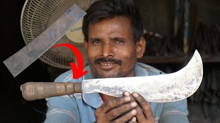 This Talented Blacksmith Is Expert In Forging A Billhook Knife From Leaf Spring [upl. by Yenahc116]