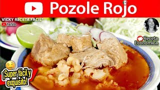 POZOLE ROJO  VickyRecetaFacil [upl. by Atiuqa402]