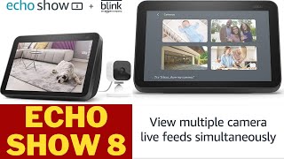 Echo Show 8  2nd Gen 2021 release  Charcoal bundle with Blink Mini  smart video calls [upl. by Euqirne]