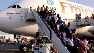 Mumbai to San Francisco via Dubai Emirates A 380 Economy Class [upl. by Quinta243]