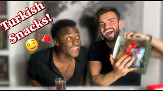 My American Friend Tries Turkish Snacks For The First Time 😱🍭 [upl. by Bald]