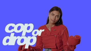 Irina Shayk Talks Bottega bathrobes LEGO sneakers and Cup Noodle ice cream  Cop or Drop [upl. by Akiwak]