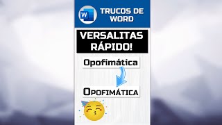 ⏺ Truco 7 Word  Efecto Versalitas o versales Cursos Word Básico [upl. by Nosirb]