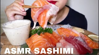 ASMRSASHIMi PLATTER MUKBANG 연어 참치회 리얼 사운드 [upl. by Nerual]