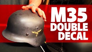 M35 German Helmets Rare Double Decal Military Antiques Details for Collectors Historical Insights [upl. by Maddy518]