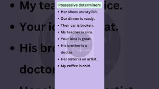 Possessive determiners  Basic English Grammar shorts [upl. by Oironoh]