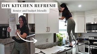 Small kitchen refresh Diy budget friendly amp renter friendly home update [upl. by Ranson861]