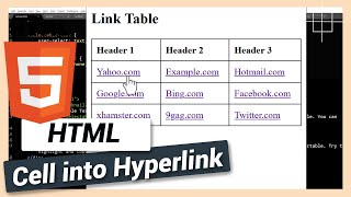 Turn Table Cell into Hyperlink  HTML and CSS Tutorial [upl. by Heuser]