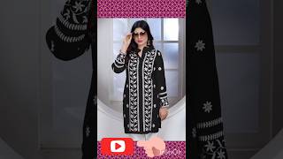 Black chikankari kurtis with white thread fashion shorts [upl. by Gabrila]