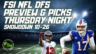 NFL DFS Showdown Preview Show  Thursday Night Football  Buccaneers vs Bills  DraftKings Picks [upl. by Cly539]