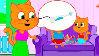 Família de Gatos  Escova Elétrica Desenho Infantil em Português [upl. by Adiel]