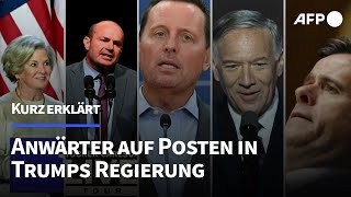 Kurz erklärt Das sind die Anwärter auf Posten in Trumps Regierung  AFP [upl. by Garretson]