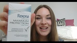 NO SWEAT Product review Rexona Maximum Protection AnnaZindzi [upl. by Naujit]