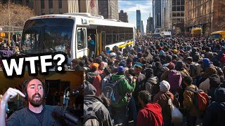 Migrants Flood NYC To Avoid Trump Deportations  Asmongold Reacts [upl. by Jannelle587]