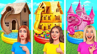 One Colored House Rich vs Broke vs Giga Rich  Crazy Challenge by Multi DO Smile [upl. by Yeliak155]