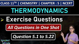 Class 11th Chemistry Chapter 5  Exercise Questions 51 to 522  Thermodynamics  NCERT [upl. by Stich]