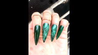 Green Quartz Nails Design Marble Nail Quartz Stone Nail Art 2021 Only by Gel Color [upl. by Douty]