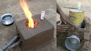 How to make firewood stove in new way  Latest mud stove idea 2023 [upl. by Helali]