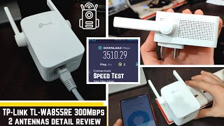 TPLink TLWA855RE 300Mbps 2 antenas Wifi Range Extender Speed test detail review [upl. by Dwan]