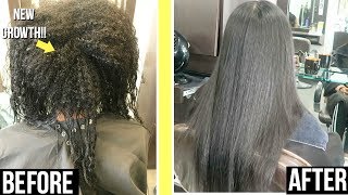 KERATIN TREATMENT ROUTINE ON RELAXED HAIR  LENGTH UPDATE [upl. by Hilel]