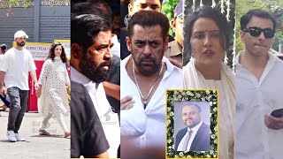 Salman Khan Ajinkya Rahane With Wife CM Eknath Shinte Attend MCA President Amol Kale Last Rites [upl. by Pownall]