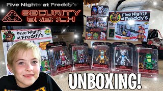 Unboxing Five Nights at Freddys Security Breach Toys [upl. by Adnovahs]