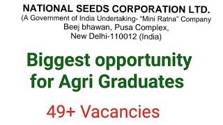 National Seed Corporation recruitment agrijobs agriculturevacancy job vacancy jobvacancy 👍👍👍 [upl. by Dollar]