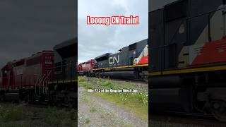 West of Cornwall ON Long CN mainline freight with leased power railways canadiannational trains [upl. by Clinton]