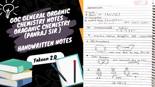 GOC General Organic chemistry handwritten notes pdf link  GOC pankaj sir notes yakeen [upl. by Aisatana]