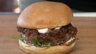 Lamb Burger With Onion Fig Jam amp Goat Cheese [upl. by Thordia]