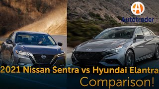 2021 Nissan Sentra vs 2021 Hyundai Elantra Which is better [upl. by Adnal919]