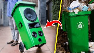 Recycle Garbage Can into Pull Rod Speaker [upl. by Seuguh]