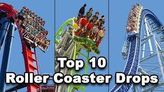 Top 10 Best Roller Coaster Drops With POVs 2018 [upl. by Afatsom]