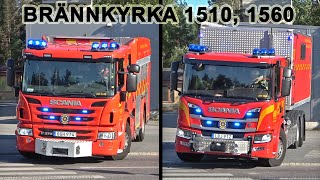 Stockholm Fire Department 1510 1560utryckning Brännkyrka brandstation SE  82024 [upl. by Yraeg]