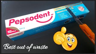 DIY Toothpaste box craft ideas  Best out of waste for school competition  Pencil box [upl. by Adin]