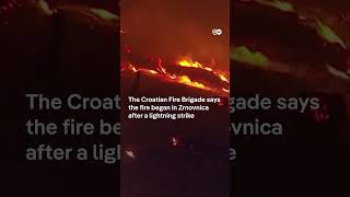 Firefighters tame wildfire near Croatian tourist destination  DW News [upl. by Akinnej]