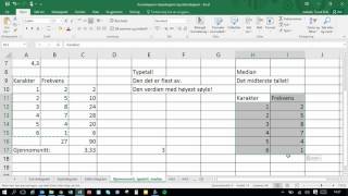 Sentralmål gjennomsnitt typetall median 2P [upl. by Ymij672]