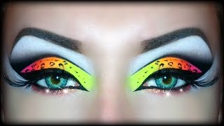 Neon UV Leopard Print  Makeup Tutorial Sexy Halloween Look [upl. by Roberta]