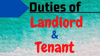 DUTIES OF LANDLORD AND TENANT LANDLORD TACIT HYPOTHECFORFEITURE CLAUSE Law of lease Lesson 3 [upl. by Eelyak]