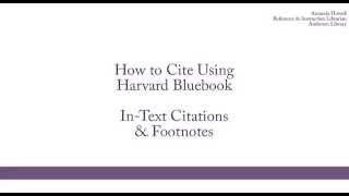 How to Cite Using Harvard Bluebook InText Citations amp Footnotes [upl. by Shane27]