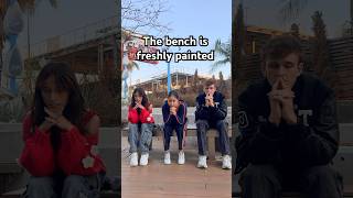 The bench is freshly painted 🤪 with SofiManassyan CarterKench Comedy Friends andragogan [upl. by Lengel]