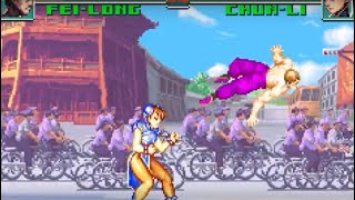 Fei Long Playthrough  Super Street Fighter Turbo Revival Gameboy Advance [upl. by Egor]