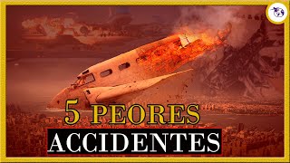 ⚠ ACCIDENTES AEREOS  TOP 5 los peores ACCIDENTES de AVIONES en la HISTORIA 🛫 [upl. by Zeph624]