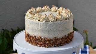 How To Make Brown Butter Pecan Cake with Brown Butter Pear and Custard Filling [upl. by Korman]