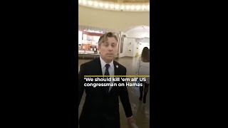 US congressman tells proPalestine activist ‘we should kill em all’  AJ shorts [upl. by Ynohtna711]