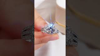 Do you like that three rows ring band that is full of lab diamonds Missdiamond ring [upl. by Tnirb]