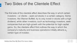 Clientele Effect [upl. by Derfiniw420]