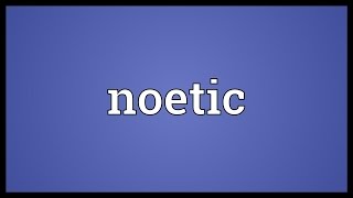 Noetic Meaning [upl. by Oswell]