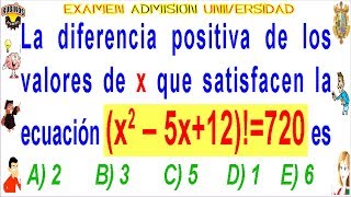 Examen Admisión a la Universidad SAN MARCOS Ecuacion de Segundo Grado y Factorial Solucionario UNMSM [upl. by Mettah]